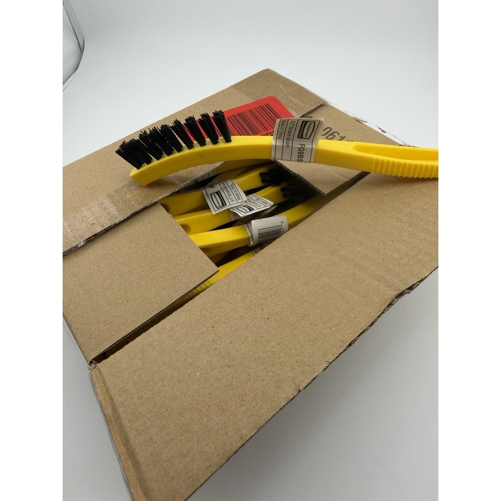 Rubbermaid Commercial Products Tile and Grout/Scrub Brush Plastic Bristles 12 Pc